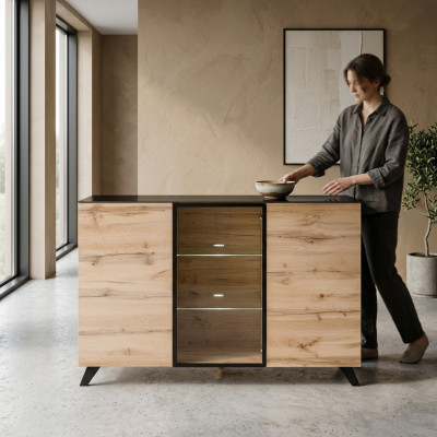 Laden houten design modern dressoir woonkamer inrichting nieuw.