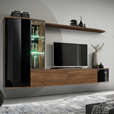 Woonwand Set Luxe Woonkamer TV Stand Hout Wandplank Wandkast Nieuw