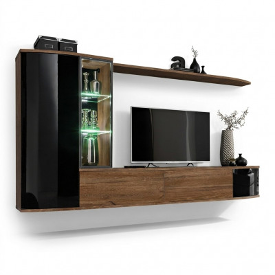 Woonwand Set Luxe Woonkamer TV Stand Hout Wandplank Wandkast Nieuw