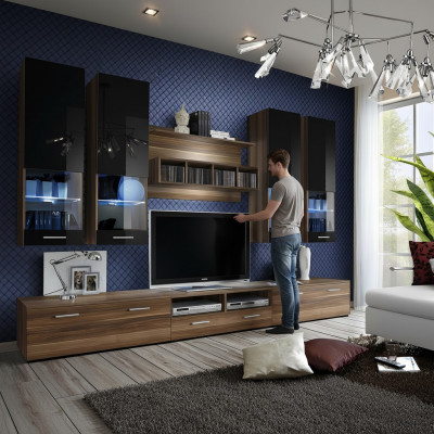 Ontwerp woonwand tv-standaard 4x wandkast lowboard wandrek luxe meubilair.