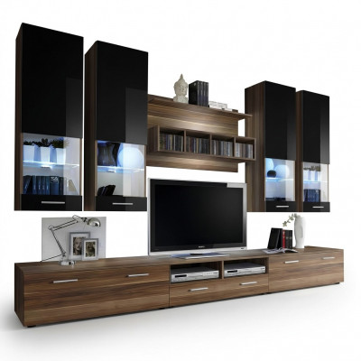 Ontwerp woonwand tv-standaard 4x wandkast lowboard wandrek luxe meubilair.