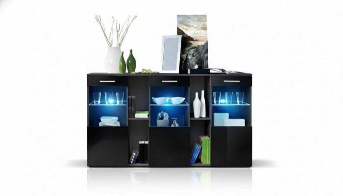 Zwarte dressoirontwerper dressoir woonkamer modern houten meubels