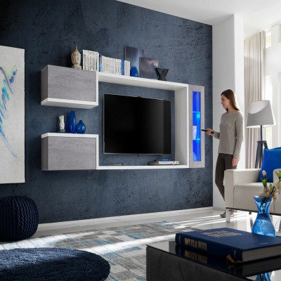 Woonkamer set designer meubilair wandkast modern hout planken nieuw