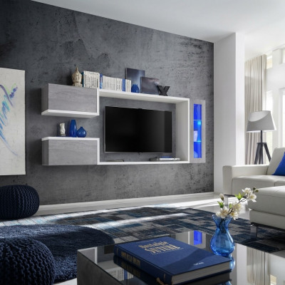 Woonkamer set designer meubilair wandkast modern hout planken nieuw