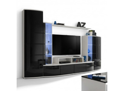 Zwart woonkamermuur woonkamer luxe set vitrine tv-standaard houten meubels nieuw