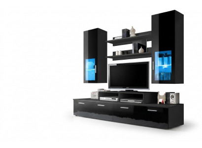 Woonwand hout stijl modern luxe woonkamer meubels wandkast compleet