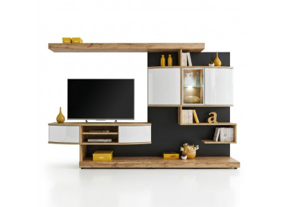 Bruine woonkamer inrichting luxe woonkamer designer tv-standaard meubels nieuw