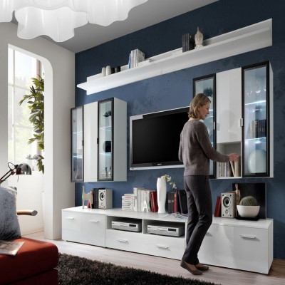 Woonkamerset Designer woonkamer inrichting wandkast wit --> Woonkamerset Designer woonkamer inrichting wandkast wit