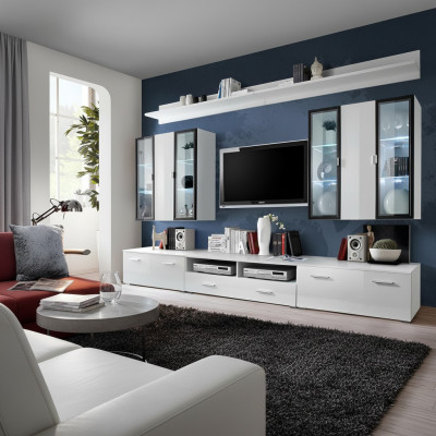 Woonkamerset Designer woonkamer inrichting wandkast wit --> Woonkamerset Designer woonkamer inrichting wandkast wit