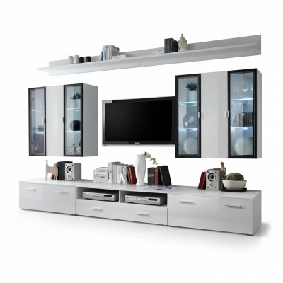Woonkamerset Designer woonkamer inrichting wandkast wit --> Woonkamerset Designer woonkamer inrichting wandkast wit