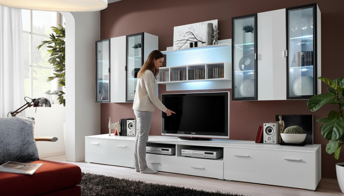 Wandmeubel ontwerper TV-standaard Woonkamer inrichting Hout Modern Meubilair