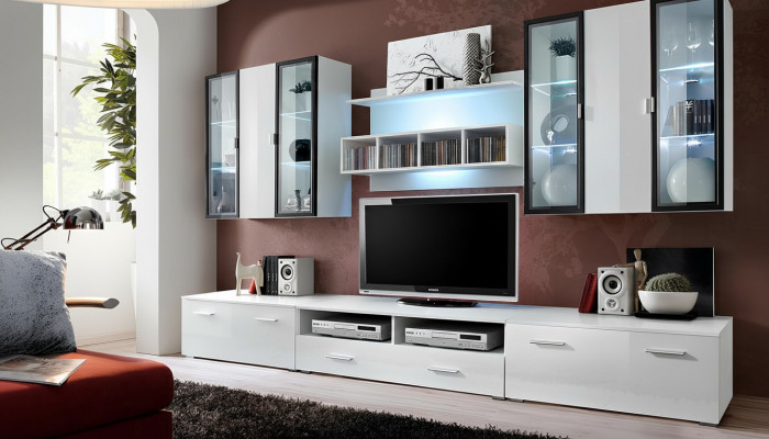 Wandmeubel ontwerper TV-standaard Woonkamer inrichting Hout Modern Meubilair