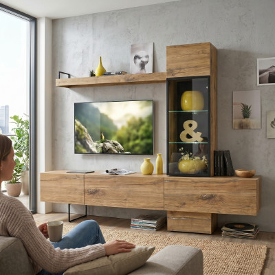 Woonkamerontwerp Woonkamerset Lowboard Wandplank TV-standaard Nieuwe meubels