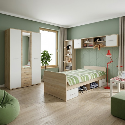 Kinderkamer set Bed Nachtkastje Ontwerper Kledingkast Modern Inrichting 4-delig