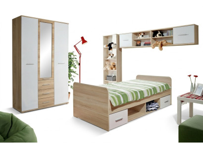 Kinderkamer set Bed Nachtkastje Ontwerper Kledingkast Modern Inrichting 4-delig