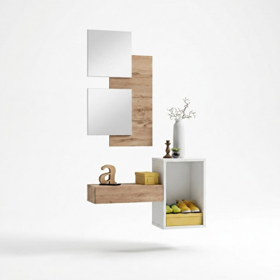 Gang kapstok meubels moderne design muur inrichting hout nieuw hal