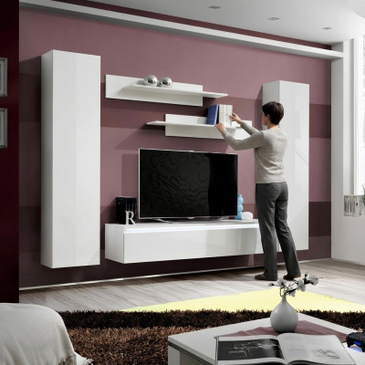 Woonwand Complete woonkamerinrichting 5-delig set wandrekken tv-standaard