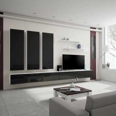 Woonkamer compleet set 7 delig woonwand tv-standaard luxe garnituur wandplank nieuw