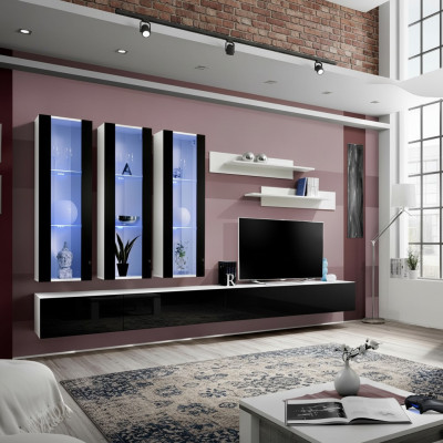 Luxe woonkamer wandmeubel houten meubels woonkamer wandplank designer hangende vitrine Nieuw