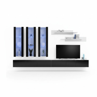 Luxe woonkamer wandmeubel houten meubels woonkamer wandplank designer hangende vitrine Nieuw