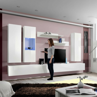 Woonwand Hout Woonkamer Meubels Wit TV-standaard Modern Design Wandplanken