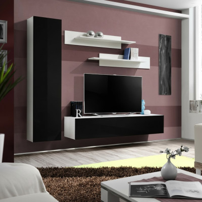 Luxe woonwand, ontwerper tv-standaard, dressoir, woonkamer inrichting, 4-delige set.
