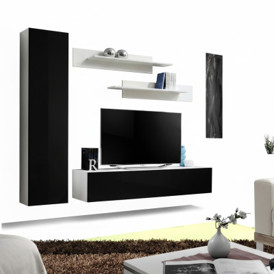 Luxe woonwand, ontwerper tv-standaard, dressoir, woonkamer inrichting, 4-delige set.