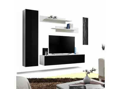 Luxe woonwand, ontwerper tv-standaard, dressoir, woonkamer inrichting, 4-delige set.