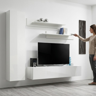 Woonwand Wit TV-standaard Designer Inrichting Woonkamer meubels Wandplanken