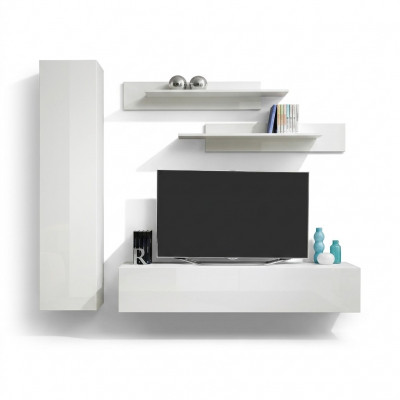 Woonwand Wit TV-standaard Designer Inrichting Woonkamer meubels Wandplanken