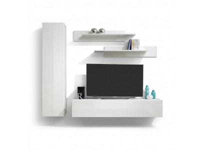 Woonwand Wit TV-standaard Designer Inrichting Woonkamer meubels Wandplanken