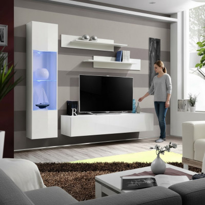 Woonkamer meubels Wit Woonwand Designer Luxe TV Standaard Hangende Vitrine Rekken  Woonkamer meubels Wit Woonwand Designer Luxe TV Standaard Hangende Vitrine Rekken