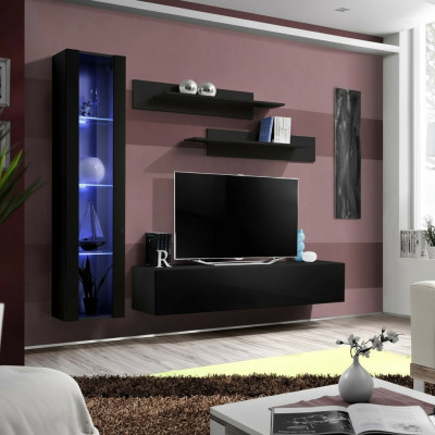 Woonkamer meubels Zwart Compleet Set Woonkamer Designer Hangende Vitrine Meubels  Woonkamer meubels Zwarte Complete Set Woonkamer Designer Hangende Vitrine Meubels