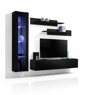 Woonkamer meubels Zwart Compleet Set Woonkamer Designer Hangende Vitrine Meubels  Woonkamer meubels Zwarte Complete Set Woonkamer Designer Hangende Vitrine Meubels