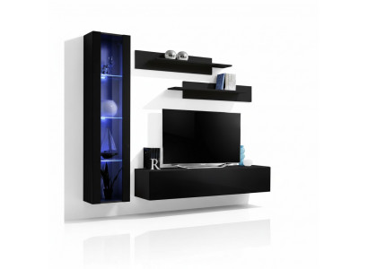 Woonkamer meubels Zwart Compleet Set Woonkamer Designer Hangende Vitrine Meubels  Woonkamer meubels Zwarte Complete Set Woonkamer Designer Hangende Vitrine Meubels