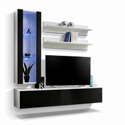 Ontwerp hangende vitrinekasten kasten wandmeubel set 4-dlg woonkamer tv-standaard meubels