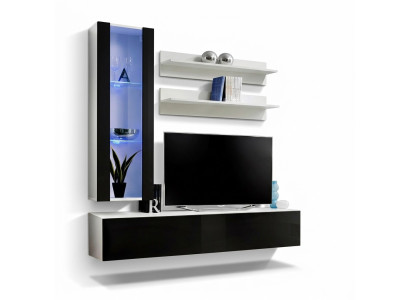 Ontwerp hangende vitrinekasten kasten wandmeubel set 4-dlg woonkamer tv-standaard meubels