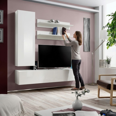 Ontwerper inrichting Wit woonkamer luxe houten meubels Volledige wandkast