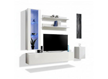 Volledige tv-standaard meubelontwerp inrichting set 4-delig lowboard hangende vitrine