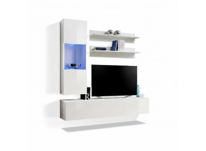 Woonwand set TV stand Lowboard designer hangende vitrine houten inrichting