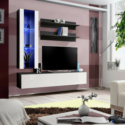 Woonkamer wandmeubel muurplank tv-kast hangende vitrinekast houten meubels nieuw