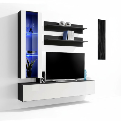 Woonkamer wandmeubel muurplank tv-kast hangende vitrinekast houten meubels nieuw