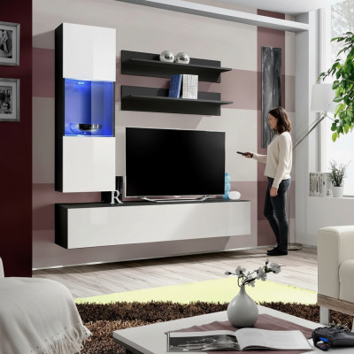 Woonkamer set 4-delig. Complete woonkamer TV-standaard wandplank Luxe Modern Nieuw