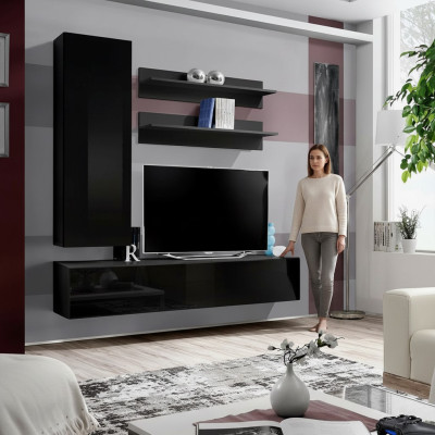 Luxe Modern Woonwand TV-meubel Wandschap Woonkamer Houten meubels 4-dlg. Nieuw