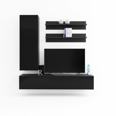 Luxe Modern Woonwand TV-meubel Wandschap Woonkamer Houten meubels 4-dlg. Nieuw