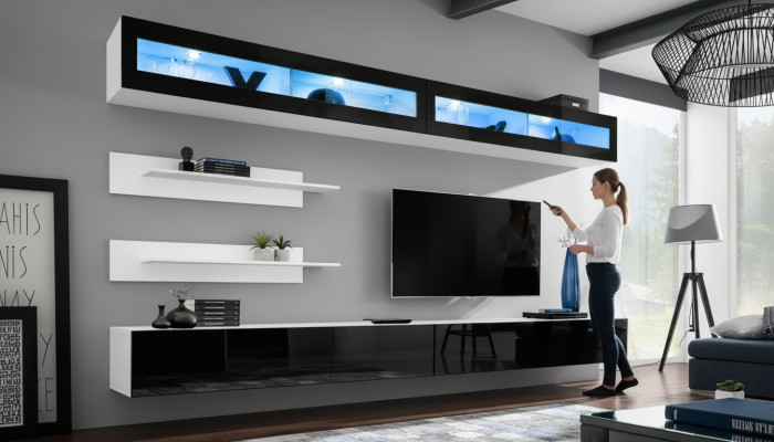 Woonkamerset 6-delig Luxe woonkamer tv-meubel Wandplank Designinrichting
