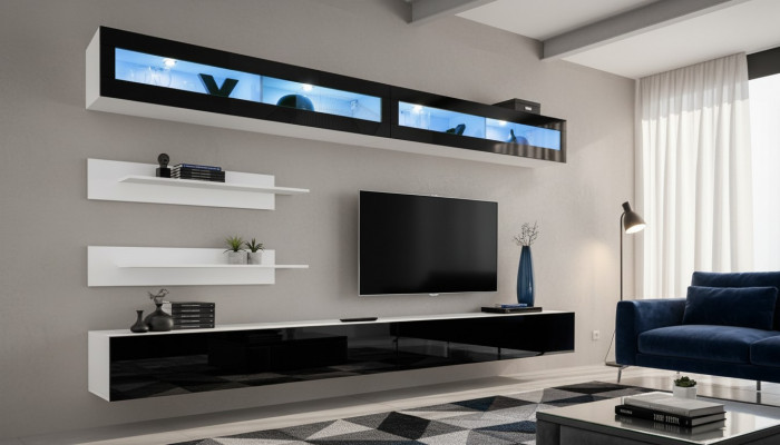 Woonkamerset 6-delig Luxe woonkamer tv-meubel Wandplank Designinrichting