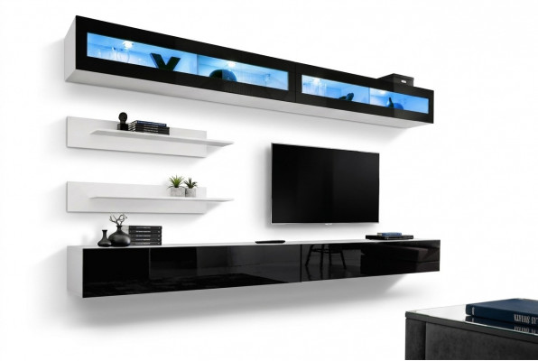 Woonkamerset 6-delig Luxe woonkamer tv-meubel Wandplank Designinrichting