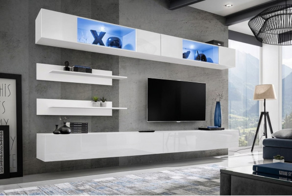 Complete woonwand Modern Hout Meubel Design Woonkamer Inrichting Planken