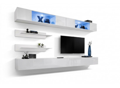 Complete woonwand Modern Hout Meubel Design Woonkamer Inrichting Planken